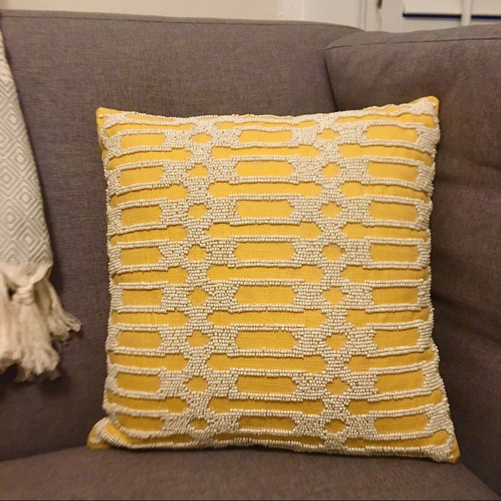 Pier 1 beaded decorative pillow